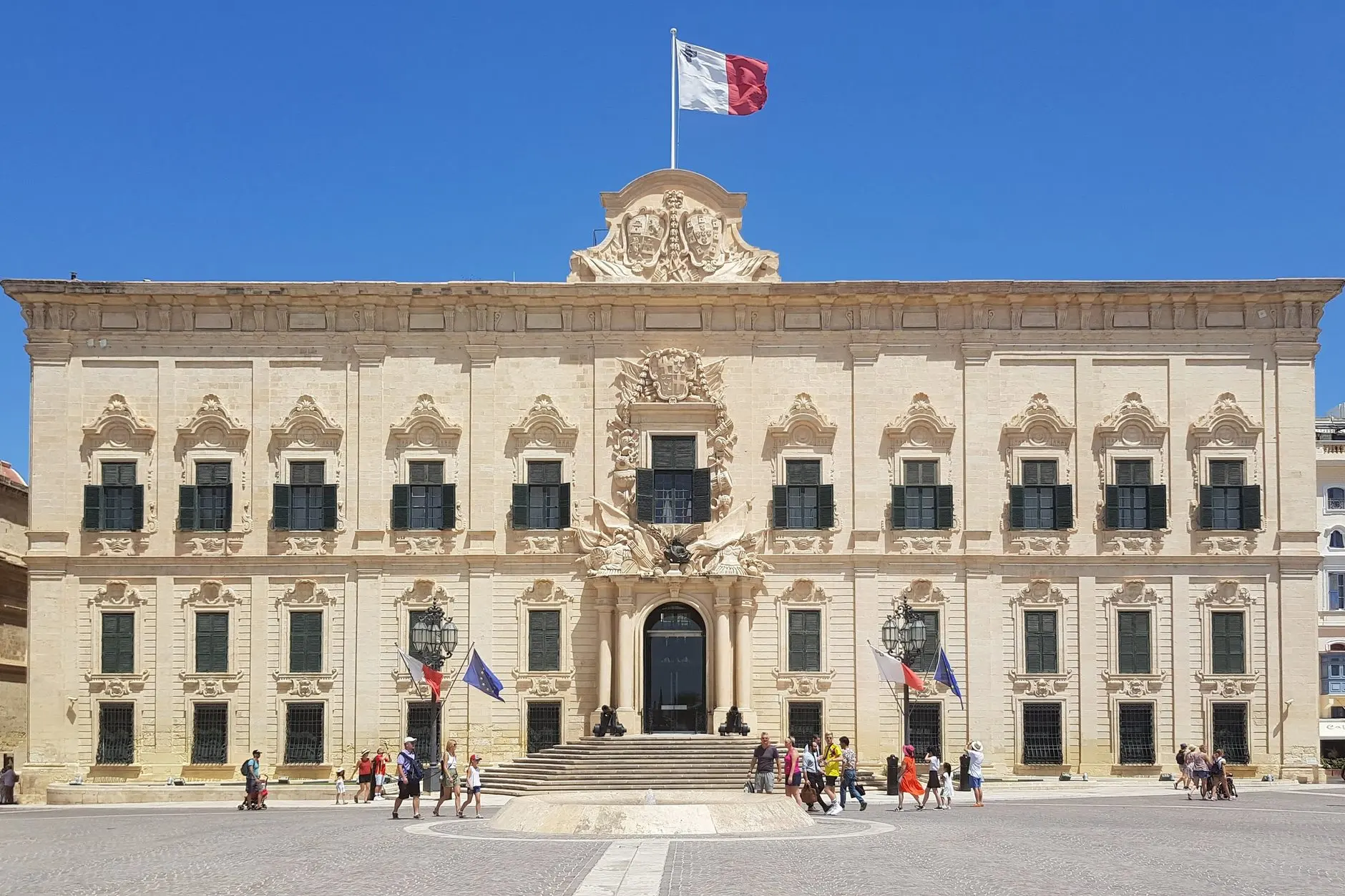 The Auberge de Castille in Valletta, home of the Maltese Prime Minister's office.