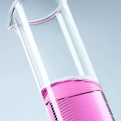 Éprouvette graduée contenant un liquide rose