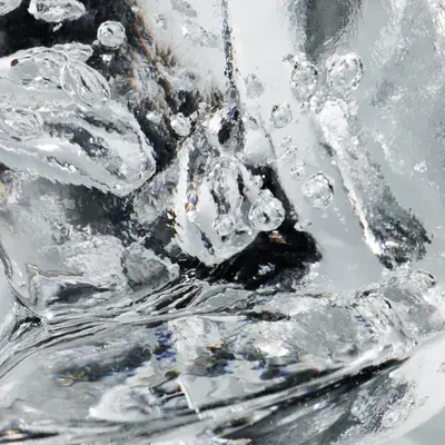 Éclat de glace, bulles emprisonnées